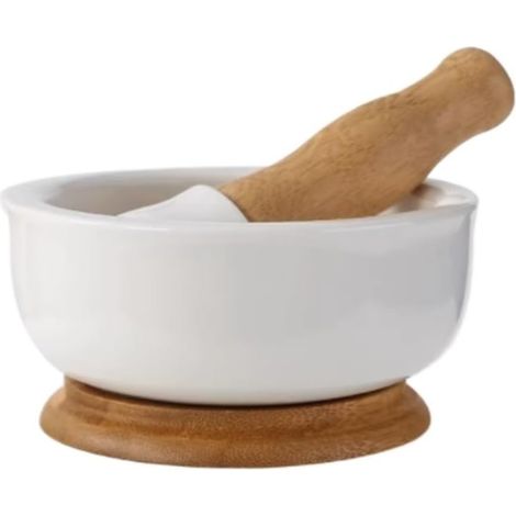 Ensemble mortier et pilon pour la cuisine, broyeur ménager en céramique, mortier et pilon pour hacher l'ail et le poivre, ustensiles de cuisine (1/5)