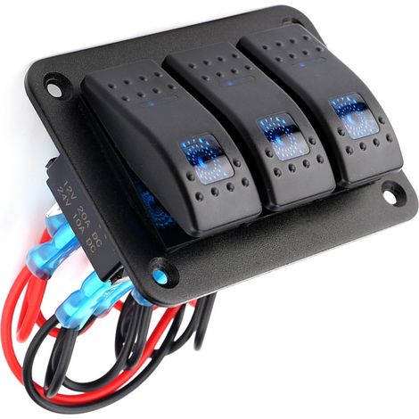 3-Wege-Kippschalter 12-24V mit LED-Anzeige für Wohnmobil, Auto, Boot, Seeboot (1/5)