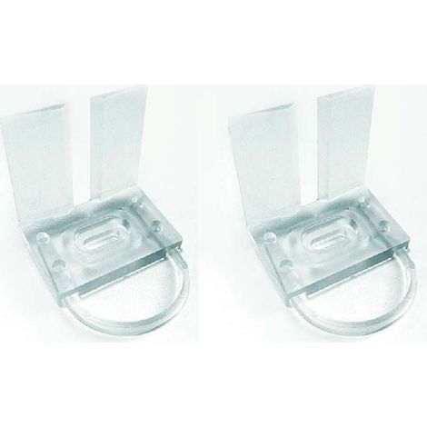 Tope de puerta corredera de plástico transparente – Freno atornillable para carro superior – Sujeción fija – Uso profesional (1/3)