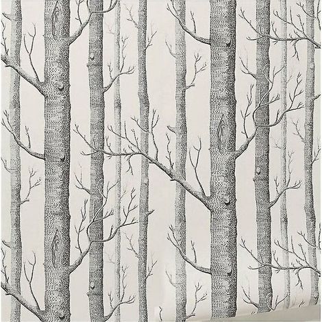 Papier peint motif bouleau, rouleau de papier peint décoratif moderne, papier peint forêt pour chambre (1/5)