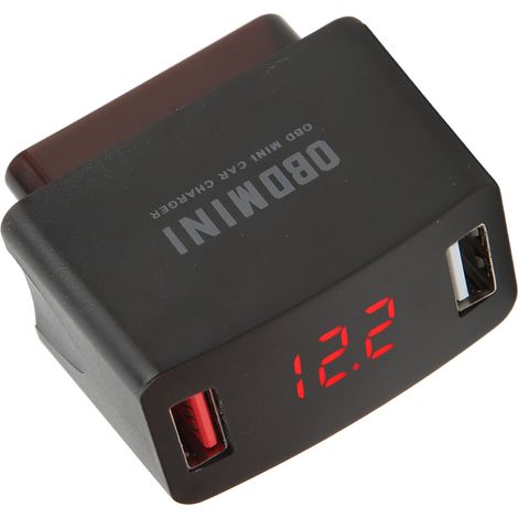 OBD 12V/24V Dual-USB-Anschluss-Autoladegerät mit LED-Digitalanzeige, Universaladapter für Fahrzeuge (1/5)