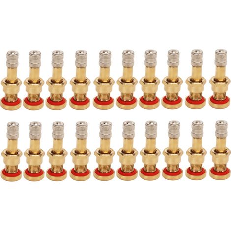 Jeffergarden Lot de 20 valves de pneu tubeless pour camions, bus et fourgonnettes, en métal haute dureté et résistant aux rayures, pour trou de 9,7 mm (1/5)
