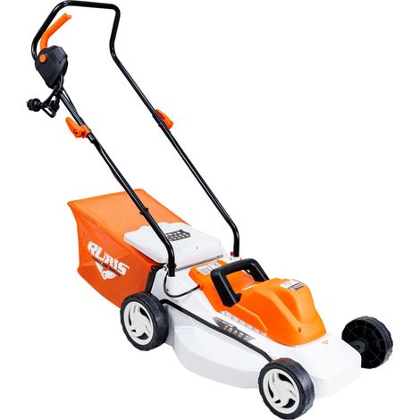 Tondeuse à Gazon Électrique RXE1500 1500W, Largeur de Coupe 370 mm, Hauteur Réglable 25-75 mm, Bac de Ramassage 35 L, 3300 TR/Min, Orange (1/5)