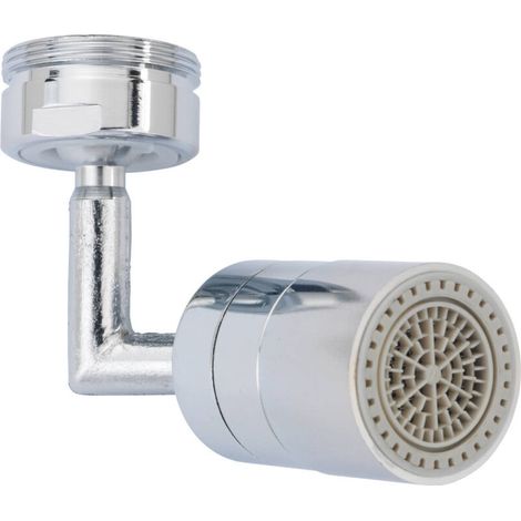 Aérateur pour robinet, avec 2 jets d'eau differents et 2 articulations (1/5)