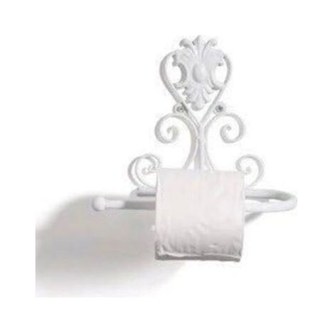 Toilet Papier Support Mural Vintage Papier Hygiénique Rouleau Porte Serviette Cintre Salle de Bain Porte-rouleau (White) (1/5)