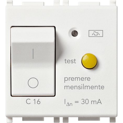 VIMAR - 14411.16.30 Interruttore MTDiff.1P+N C16 30mA bianco