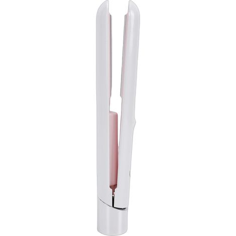 Fer à lisser sans fil, 3 réglages de température, batterie 2600 mAh, mini lisseur/boucleur en céramique, idéal pour les voyages, blanc. (1/5)