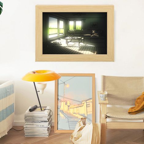 Veilleuse décorative LED avec tableau de chevet, style anime japonais, 3 modes d'éclairage, veilleuse moderne et créative simulant la lumière du soleil, applique murale décorative d'intérieur, petite  (1/5)