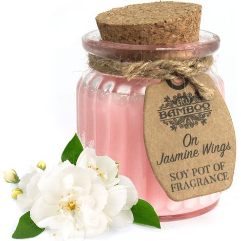 Sur les ailes de jasmin Pot de bougie parfumée au soja- Vendu par 1 (1/5)