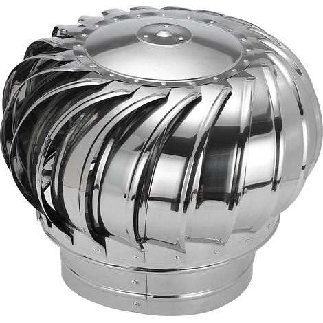 D'Échappement Conduit De Fumée Vent Toit En Acier Inoxydable Turbine À Vent Capuchon Couvercle Conduit De Fumée Rond Rotation Vent Pour Extérieure Cheminée Capuchons Conduit De Fumée (1/5)