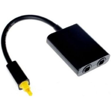 1pc Répartiteur de fibre optique noir, séparateur audio numérique à fibre optique à double port connecte facilement plusieurs composants (1/5)