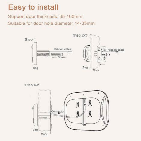 Digitaler Türspion mit Türkamera, Türklingel, 2,8-Zoll-LCD-Bildschirm, Nachtsicht- und Fotofunktion zur digitalen Türüberwachung und Gewährleistung der Sicherheit Ihres Zuhauses. (1/5)