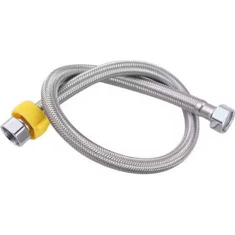 Tuyau flexible tressé en acier inoxydable (20 cm), tuyau d'arrivée d'eau chaude et froide pour robinets (1/3)