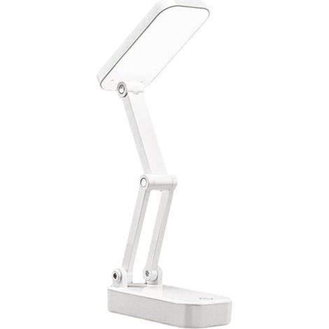 Lampada da scrivania pieghevole, ricaricabile e portatile, bianca, lampada da studio protettiva per gli occhi, adatta per casa e dormitorio, lampada da scrivania dimmerabile, controllo touch (1/5)