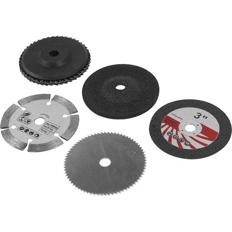 5-Piece 75mm Cutting Disc for 10mm Bore Angle Grinder, Flat Metal Circular Saw Blade, Grinding Wheel, Sanding Pads, Tool (1/5)