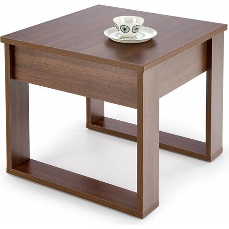 Mesa de centro Houston 1401, Nuez, 52x60x60cm, Diámetro: 0, Aglomerado laminado, Angular