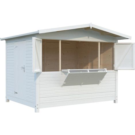 Abri de jardin en bois Marian 6,2 m2 - kiosque pliable Peint blanc (1/5)