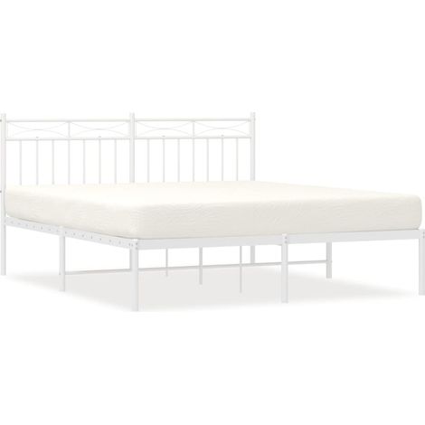 Maison Exclusive - Giroletto con Testiera Metallo Bianco 150x200 cm (1/5)