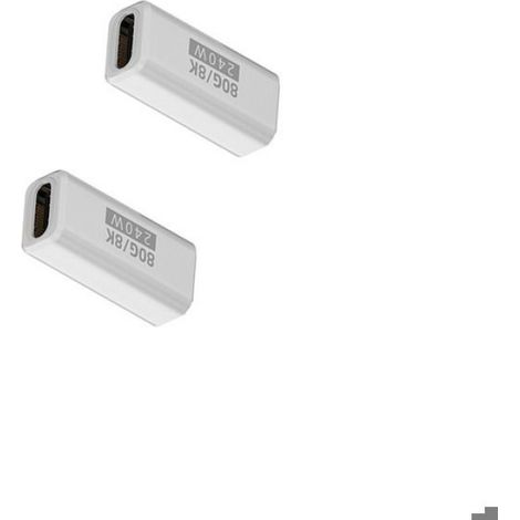 Adaptateur USB-C Femelle à Femelle 240W 80Gbps (Lot de 2) - Prise en Charge Vidéo 8K@60Hz & Charge PD Blanc (1/3)