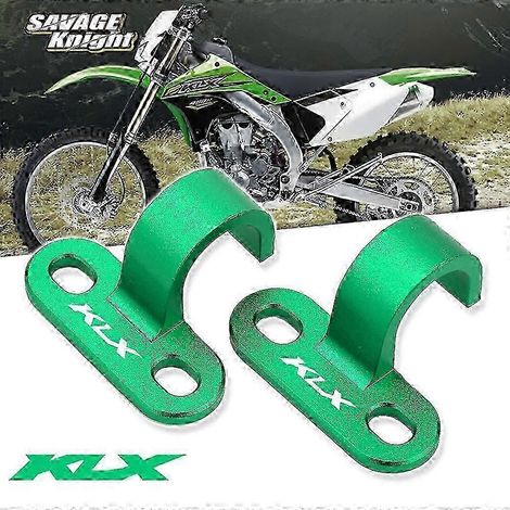 Collier de serrage pour durite de frein arrière Kawasaki KLX 450 R KLX450R 2008-2019 - Accessoires moto - Pièces de serrage CNC - Vert( ) (1/5)