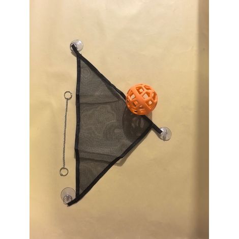 Lot d'enrichissement pour serpents et petits reptiles : support d'escalade et hamac suspendu, jeu d'activité et d'exercice pour terrarium, Balle Orange à Mâcher Escalade et Hamac Suspendu (1/5)