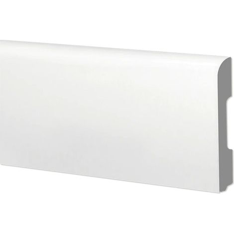 Battiscopa BC Spazzolato in POLIMERI EqualWood HI-TEC 68x10mm Bianco, Alluminio ecc. (prezzo al metro)-BIANCO LISCIO (1/2)