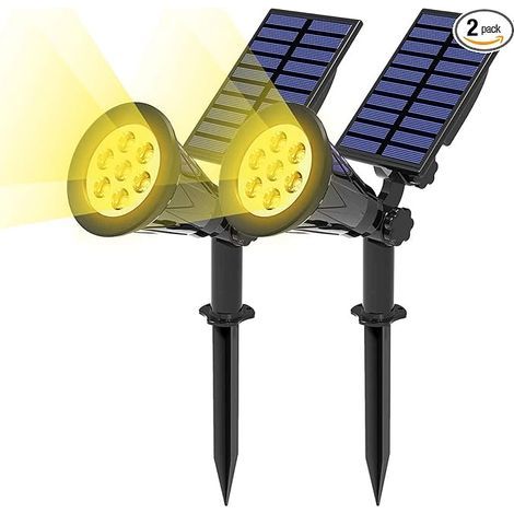Two LED spotlights suitable for lawns, gardens, parks and decorative landscape lighting warm light. (1/5)