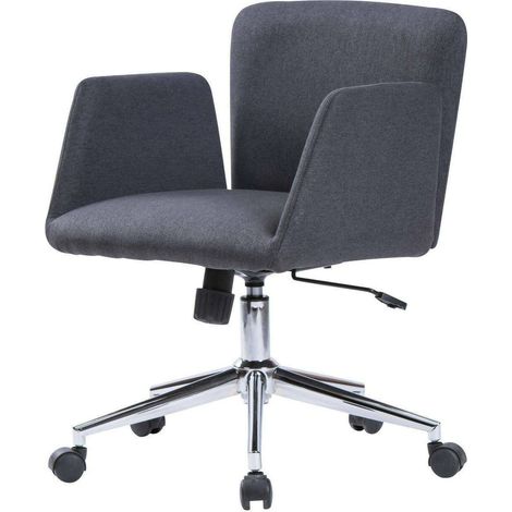 Dmora - Chaise de bureau Daase, Fauteuil avec accoudoirs, Siège de bureau ergonomique, 54x55h65/84 cm, Gris (1/3)