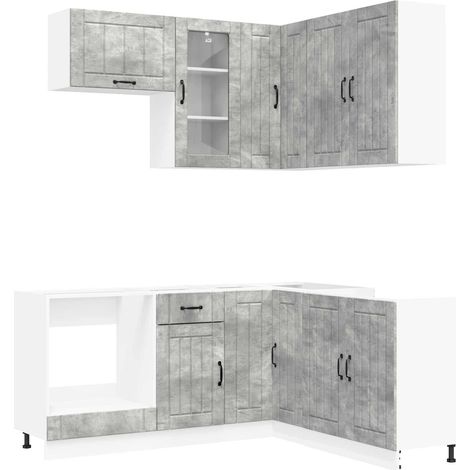 Kitchen Unit LUCCA 8 pcs Concrete Grey Engineered Wood vidaXL (1/5)