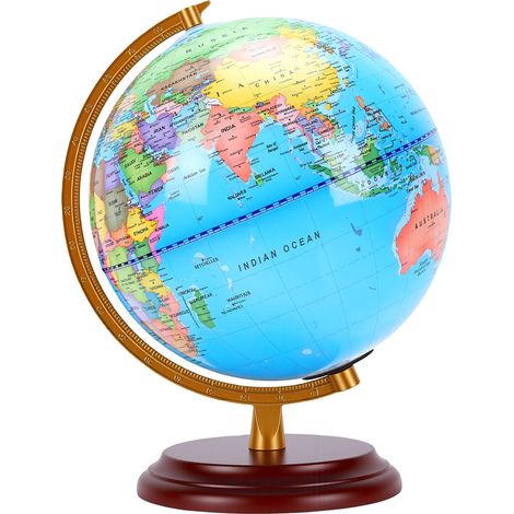 Bureau rotatif Globe terrestre de 9.8 pouces, décor de bureau de géographie éducative pour enfants, bureau à domicile (1/5)