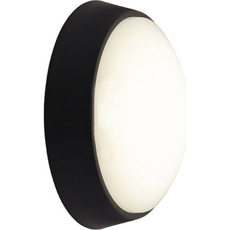 Ansell LED Bulkhead Helder Circular Plain Black 12.5W 1058lm -