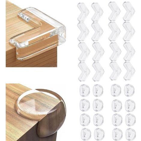 ALLIANDIS32 PCS Coin de Table Protection Bebe Protection Coin de Table bébé Clair Silice Protege Coin de Table Bebe Protection Angle de Table avec Une Super Colle améliorée pour Tables et Coins de Meu (1/5)
