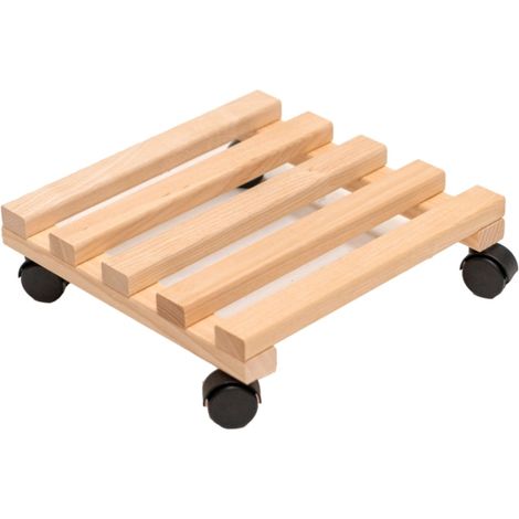 carrello da esterno porta vaso piroettante in faggio, 29x29 cm