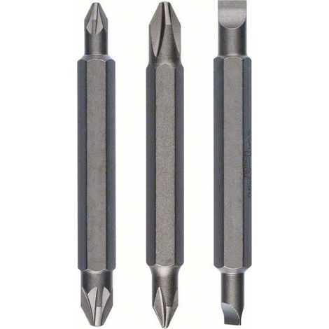 Bosch Doppelklingen-Set, 3tlg. PH1, PZ1, S 0,6x4,5, PH2, PZ2, S1,0x5,5, 60 mm - 2607001745 (1/3)