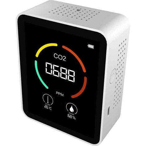 Moniteur intelligent de qualité de l'air, détecteur de CO2, testeur de qualité de l'air, compatible avec les smartphones, surveillance/démarrage inst