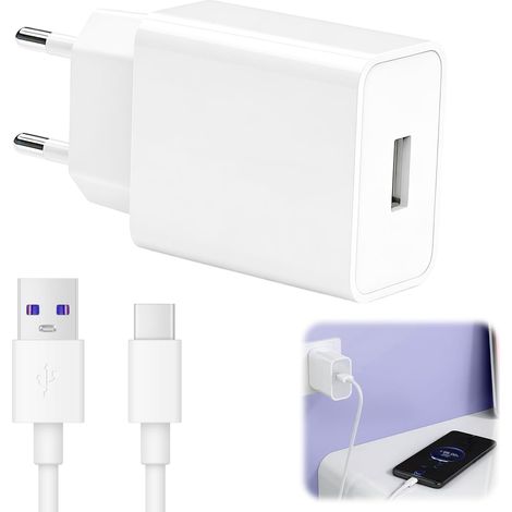 Chargeur USB C 5V 2A Adaptateur Universel et Un Câble de Charge Rapide de 1.5M 2A Compatible avec 15/S24/Tablette Autres Lampe écouteurs Jouet Appareils USB (1/5)