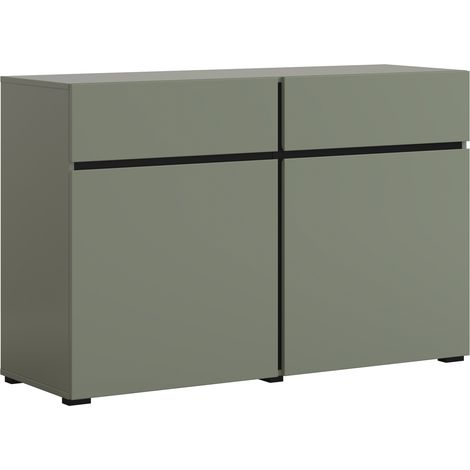 Cómoda Alfere 104, Verde, Con cajones y puertas, Número de cajones: 2, 78x119x40cm (1/5)
