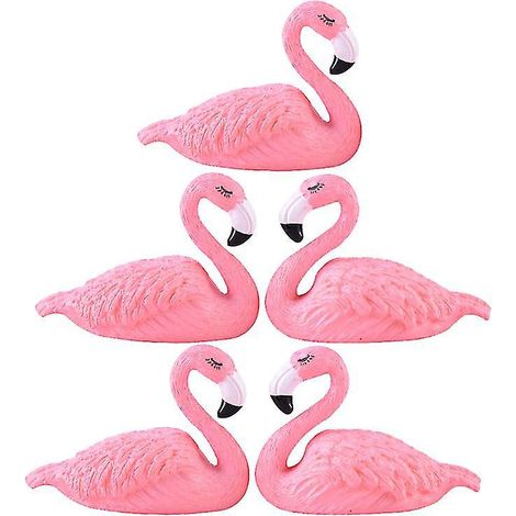 Lot de 5 figurines miniatures de flamants roses (1/3)