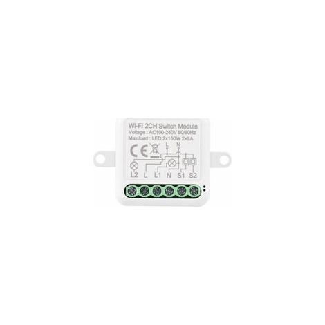 Módulo interruptor WIFI bidireccional con control por voz y temporizador inteligente para el hogar controlado por aplicación. (1/4)
