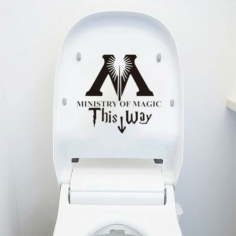 Stickers Pour Toilette, DIY Sticker Mural Drôle Pour Wc, Sticker Mural Humoristique, Ministère De La Magie, Salle De Bain, Décoration de Salon 20x20cm (1/5)
