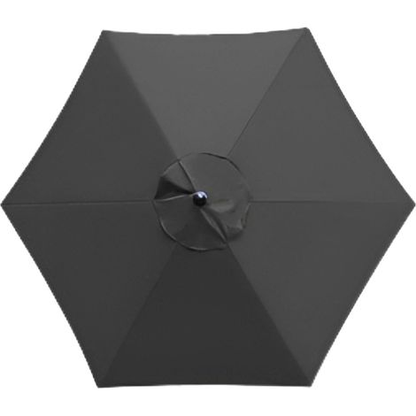 Housse de Remplacement pour Parasol - Tissu Polyester Imperméable et Résistant aux UV - Pour Parasol 3 m à 6 Baleines - Noir ×1