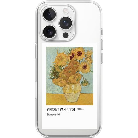 Custodia per iPhone 13 Pro Max, trasparente, flessibile in silicone, girasoli Van Gogh (1/5)