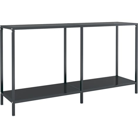Table console Noir 140x35x75,5 Verre trempé (1/5)