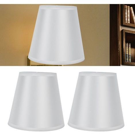 2pcs Abat-jour tissu – PT10 blanc – Clip-on E14 – salon chambre