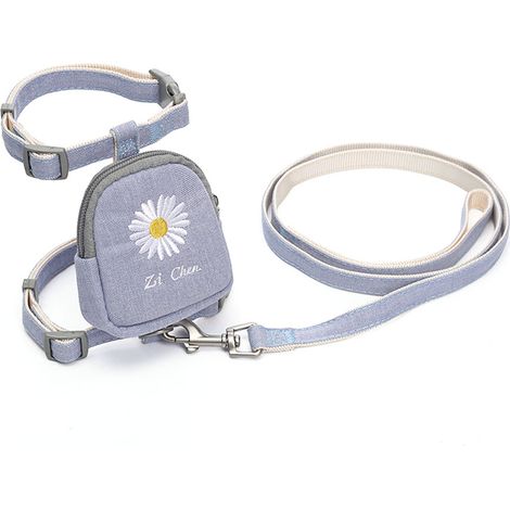 1 Harnais pour chat et chien, sangle poitrine réglable, boucle POM, sac à dos transport (1/5)