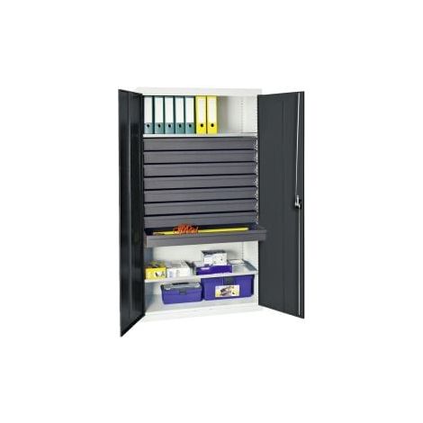 Stumpf  armadio  attrezzi  e  materiali  serie  3000  grigio  chiaro/antracite  +  8  cassetti  100  mm  +  2  ripiani  estraibili  continui  -  3008171