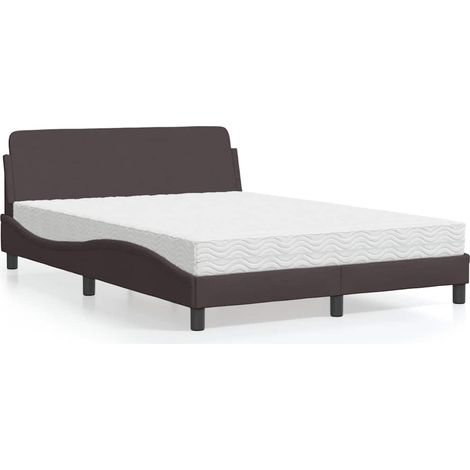 Bett mit Matratze "Dover" Dunkelbraun 120x200 cm Stoff (1/5)