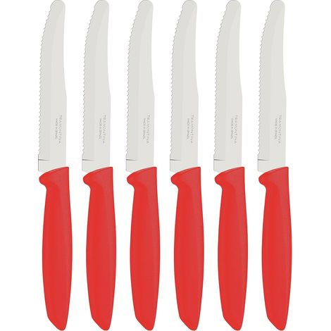 Tramontina coltelli tavola Plenus acciaio inox rosso Set 6 Pezzi 12,5 cm (1/5)