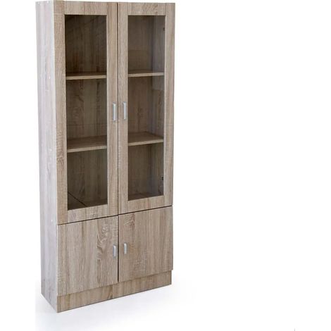 Mueble bioclimático Atena 72x26x170 cm en roble natural con 4 puertas