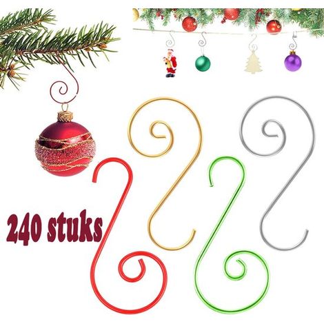 Ganchos adornos árbol Navidad, 240 piezas, bolas Navidad, árbol Navidad, colgar adornos árbol Navidad, bolas árbol Navidad, adornos árbol Navidad (1/5)